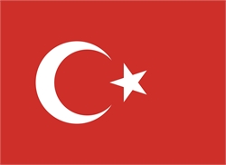 [ai] The flag of Turkey featuring a red background with a white crescent moon and a five-pointed star.